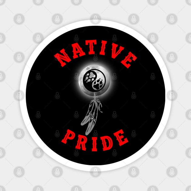 NATIVE PRIDE 10 (WOLF) Magnet by GardenOfNightmares